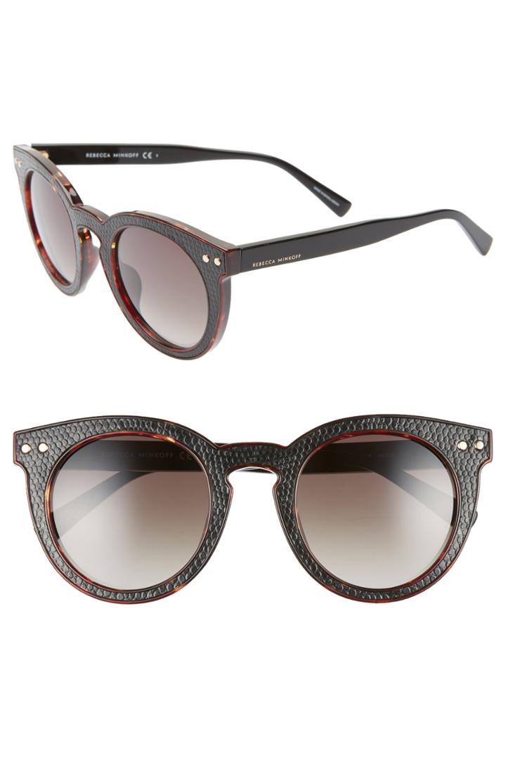 Women's Rebecca Minkoff Patti1 49mm Round Sunglasses - Havana/ Black