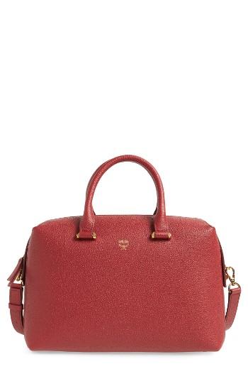 Mcm Medium Ella Boston Bowler Bag - Red
