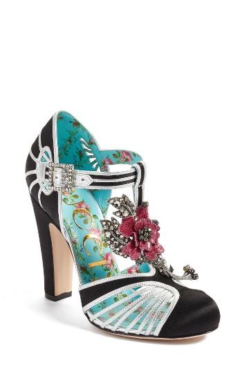 Women's Gucci Mariska Embellished T-strap Pump