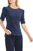 Women's Vince Camuto Romantic Dots Ruched Sleeve Top - Blue