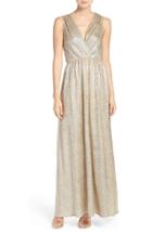 Women's Lulus Surplice V-neck Sleeveless Shimmer Gown