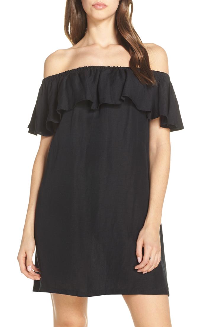 Women's Tommy Bahama Off The Shoulder Cover-up Dress - Black
