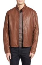 Men's Cole Haan Lamb Leather Jacket - Brown