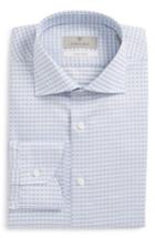 Men's Canali Regular Fit Grid Dress Shirt - Blue