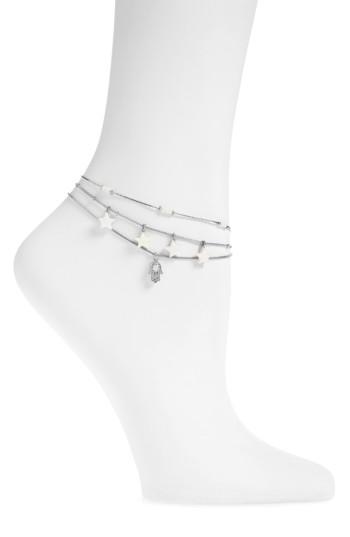 Women's Topshop Set Of 3 Charm Anklets