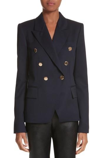 Women's Stella Mccartney Double Breasted Wool Blazer Us / 34 It - Blue