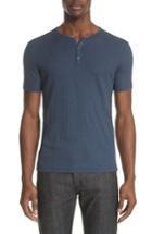 Men's John Varvatos Rib Henley T-shirt - Blue/green