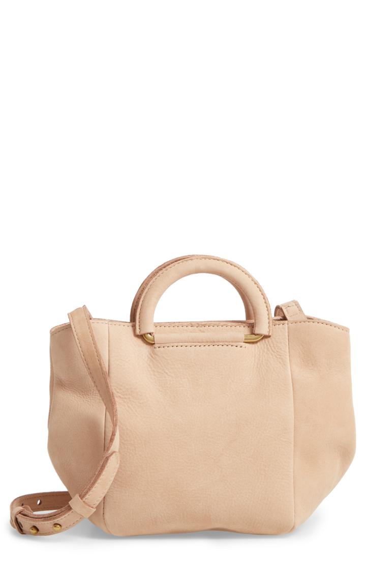 Madewell D-ring Handle Leather Mini Bag - Beige