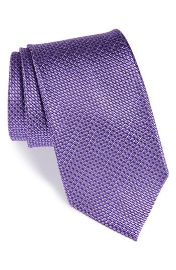 Men's Nordstrom Men's Shop Microgrid Silk Tie, Size - Purple