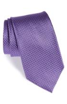 Men's Nordstrom Men's Shop Microgrid Silk Tie, Size - Purple