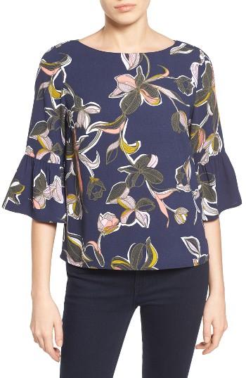 Women's Halogen Bell Sleeve Print Blouse