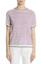 Women's Max Mara Zama Stripe Silk & Linen Top - Purple