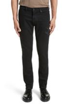 Men's The Kooples Embroidered Slim Fit Jeans - Black