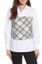 Women's Pleione Plaid Corset Shirt, Size - Grey