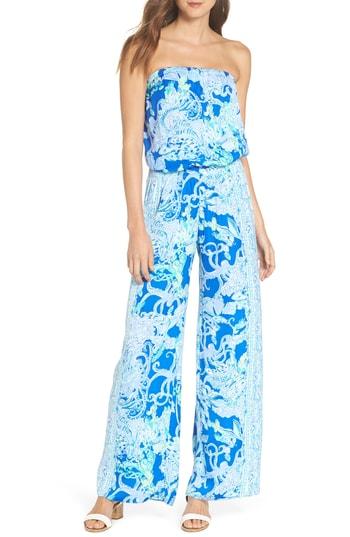 Women's Lilly Pulitzer Pim Strapless Jumpsuit - Blue