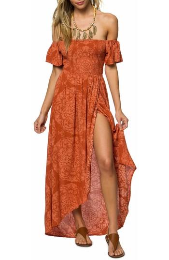 Women's O'neill Aviva Off The Shoulder Maxi Dress