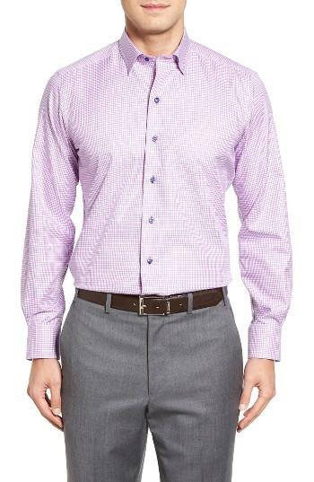 Men's David Donahue Check Sport Shirt - Pink
