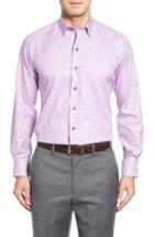 Men's David Donahue Check Sport Shirt - Pink