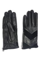 Women's Topshop Leather Touchscreen Gloves - Black