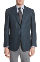Men's Canali Classic Fit Check Wool & Cashmere Sport Coat Us / 48 Eu R - Blue