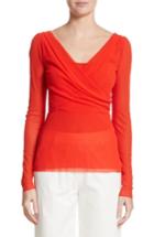 Women's Fuzzi Surplice Neck Top, Size - Pink