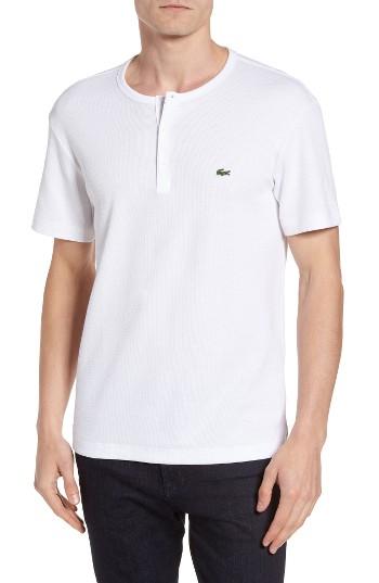 Men's Lacoste Double Face Henley T-shirt (s) - White