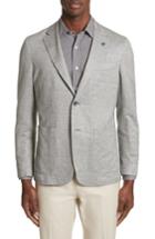 Men's Canali Trim Fit Washed Jersey Jacket Us / 56 Eu - Grey