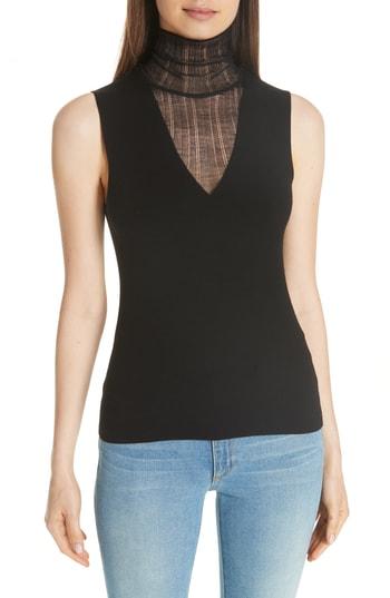 Women's Theory Faux Double Layer Shell, Size - Black