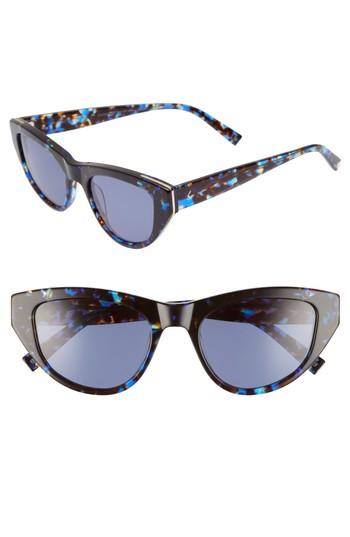Women's Kendall + Kylie Sienna 52mm Retro Cat Eye Sunglasses - Blue Sapphire/ Gold
