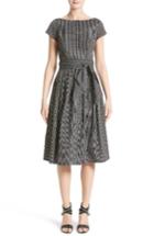 Women's Michael Kors Windowpane Stretch Cotton Poplin Dress - Black