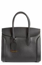 Alexander Mcqueen Large Heroine Calfskin Leather Shopper - Black