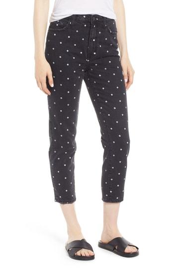 Women's Current/elliott The Vintage High Waist Crop Slim Jeans - Black