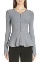 Women's Theory Marl Peplum Jacket, Size - Grey