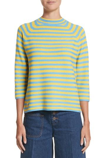 Women's Marc Jacobs Stripe Mock Neck Sweater - Yellow