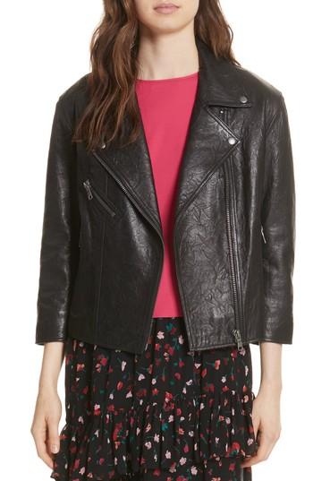 Women's Joie Kameke Viva La Femme Lambskin Leather Jacket, Size - Black