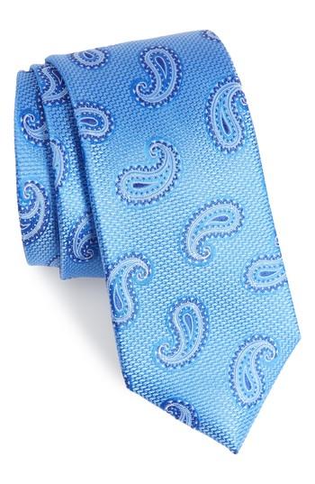 Men's Nordstrom Men's Shop Jerome Paisley Silk Tie, Size X-long - Blue