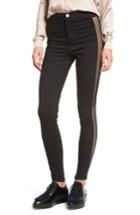 Women's Topshop Jamie Fishnet High Waist Ankle Skinny Jeans X 30 - Black