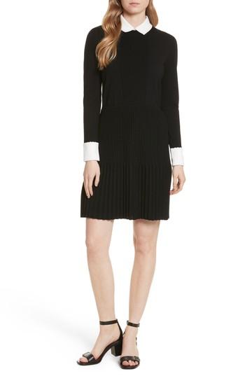 Women's Tory Burch Sabina Contrast Collar Knit Dress
