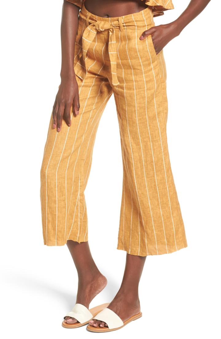 Women's Faithfull The Brand Como Wide Leg Crop Linen Pants