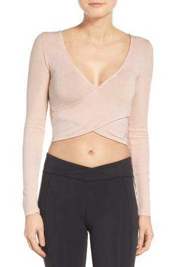 Women's Alo Ameilia Two-way Crop Top - Beige