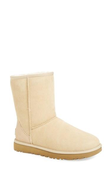 Women's Ugg 'classic Ii' Genuine Shearling Lined Short Boot M - Beige