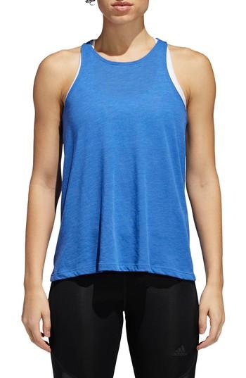 Women's Adidas Performer Open Back Tank - Blue