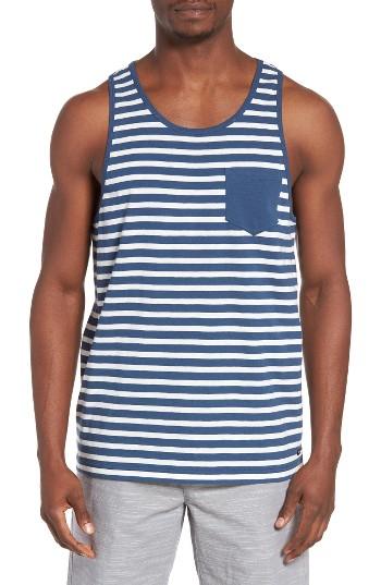Men's Rvca Mana Stripe Pocket Tank - Blue