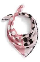 Women's Vince Camuto Polka Stripe Square Silk Scarf, Size - Black