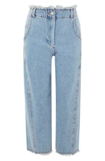 Women's Topshop Boutique Twisted Baggy Fray Jeans Us (fits Like 0-2) - Blue