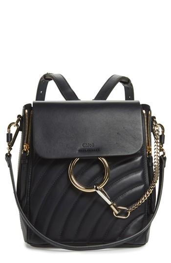 Chloe Small Faye Quilted Leather Backpack - Blue