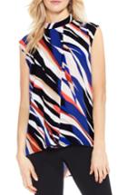 Women's Vince Camuto Graphic Stripe Cap Sleeve Blouse - Black