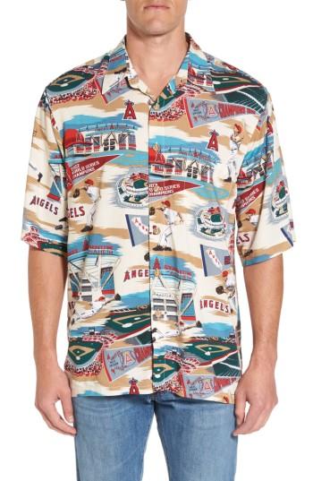 Men's Reyn Spooner Los Angeles Angels Of Anaheim Print Camp Shirt