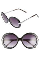 Women's Circus By Sam Edelman 55mm Round Sunglasses - Black/ Grey Tortoise