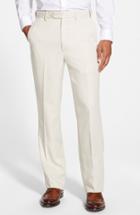 Men's Berle Self Sizer Waist Flat Front Trousers X 30 - Beige